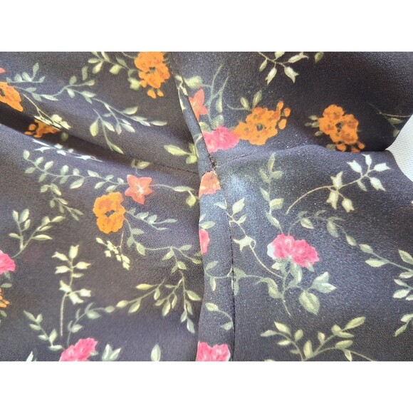 Pleione Womens Small Blouse 3/4 Sleeve Multi-color Floral Round Neck Polyester - Picture 13 of 14